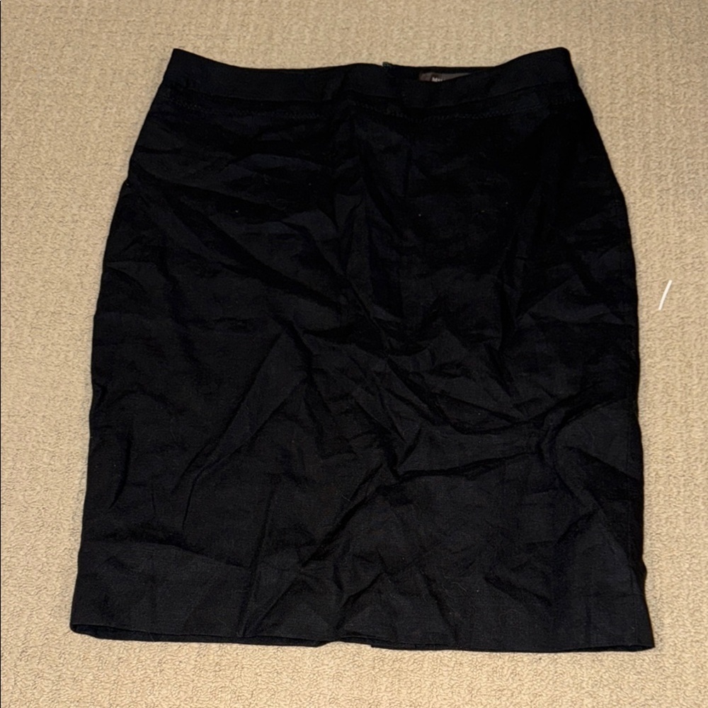Melanie Lyne Elegant Black Pencil Skirt Knee-Length for Work pure linen
